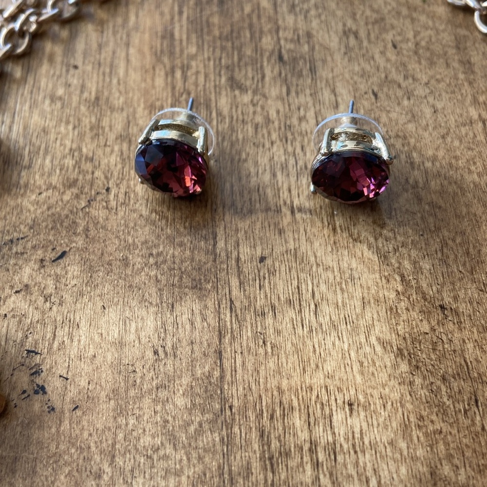 Ruby red necklace with matching earrings - Picture 3 of 5